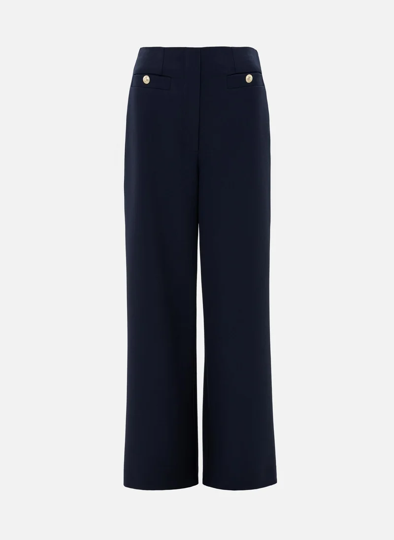 Lichi Mid-rise trousers with front creases and oversized buttons