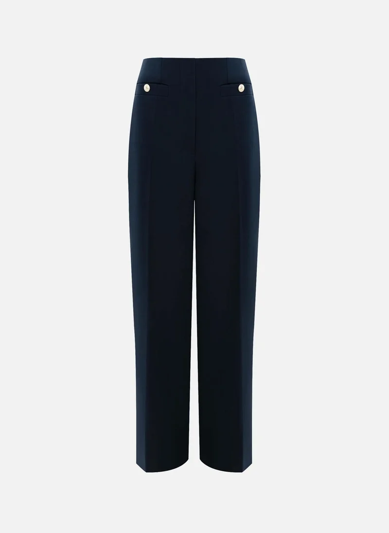 Lichi Mid-rise trousers with front creases and oversized buttons