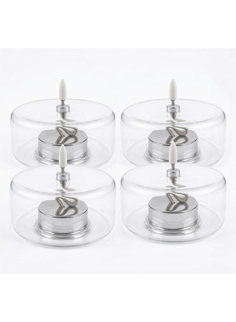 AKDC Glass LED Candle Light – Set of 4 | Transparent Clear | 12×5 cm - Image 1