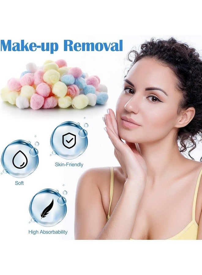 Multicolor Soft Cotton Balls for Face Cleansing & Makeup Removal - Luxurious Softness for Daily Skincare (Pack of 2) (50 Pcs Each) - Image 4