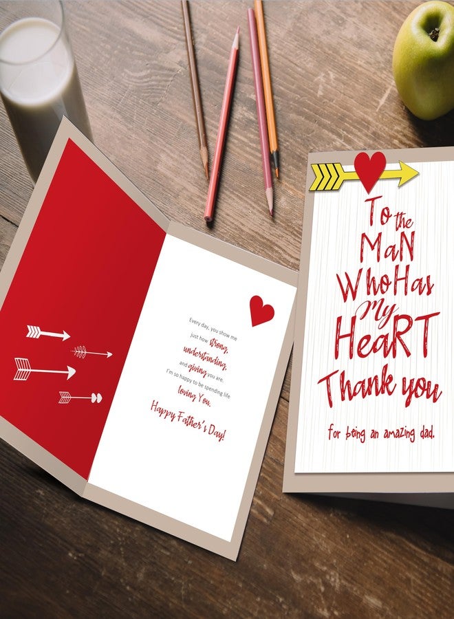 Beixian Funny Father's Day Card for Dad, Sweet Fathers Day Card Gifts for Husband from Wife, To the Man Who Has My Heart, Thank You for Being an Amazing Dad - Image 5