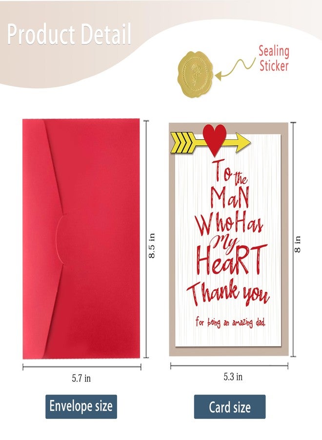 Beixian Funny Father's Day Card for Dad, Sweet Fathers Day Card Gifts for Husband from Wife, To the Man Who Has My Heart, Thank You for Being an Amazing Dad - Image 3