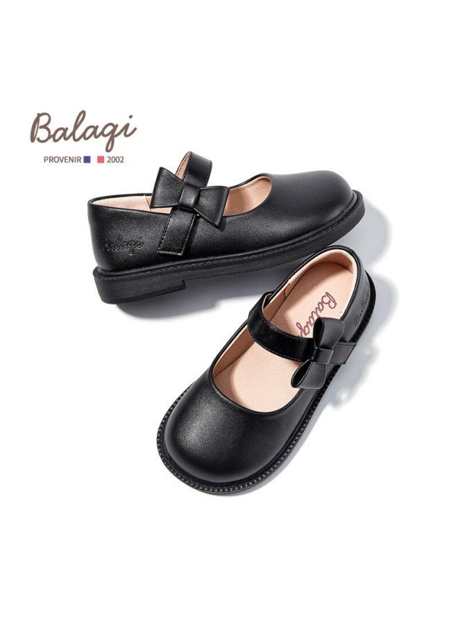 Balaqi Children's Girls' Matte Leather Shoes Spring And Autumn Performance School Shoes Bl3322 Black (matte) Size 34 - Image 4
