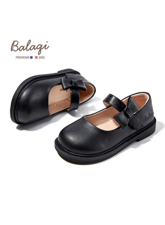 Balaqi Children's Girls' Matte Leather Shoes Spring And Autumn Performance School Shoes Bl3322 Black (matte) Size 34 - Image 3