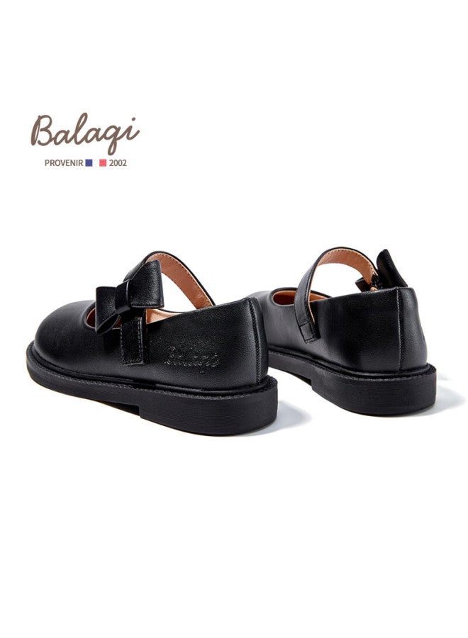 Balaqi Children's Girls' Matte Leather Shoes Spring And Autumn Performance School Shoes Bl3322 Black (matte) Size 34 - Image 5