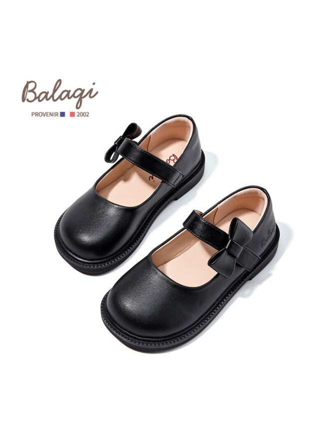Balaqi Children's Girls' Matte Leather Shoes Spring And Autumn Performance School Shoes Bl3322 Black (matte) Size 34 - Image 2