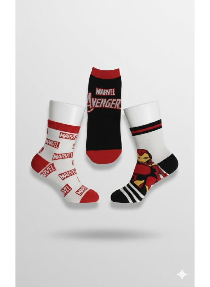 مارفل 3 أزواج | جوارب مارفل للكاحل 78% قطن | 18% بوليستر | 4% إيلاستين - Image 1