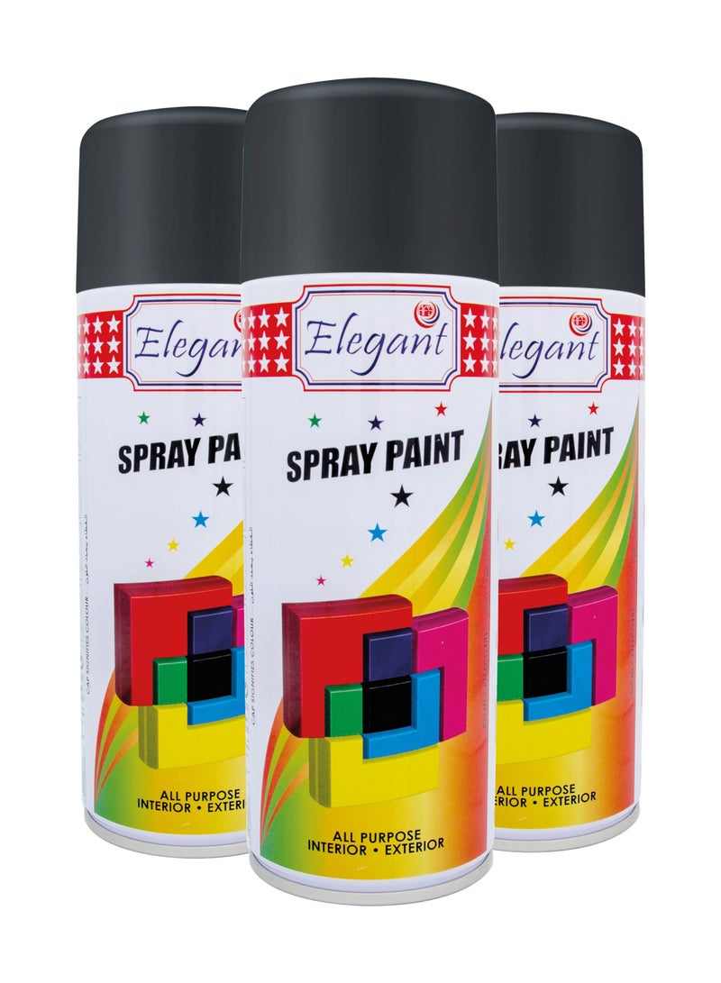 AFS Elegant 3 Piece Spray Paint Set Gloss Black 400ml - Image 1