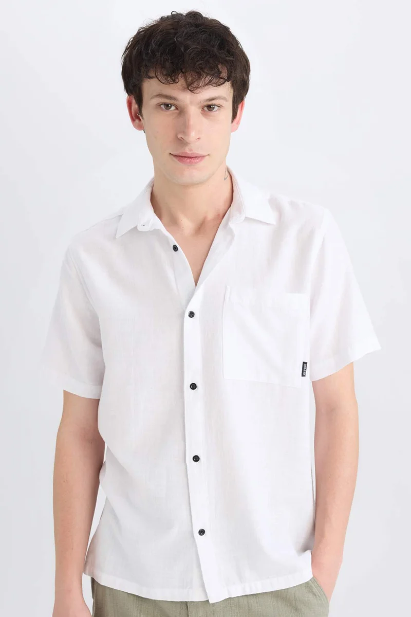ديفاكتو Regular Fit Cotton Short Sleeve Shirt