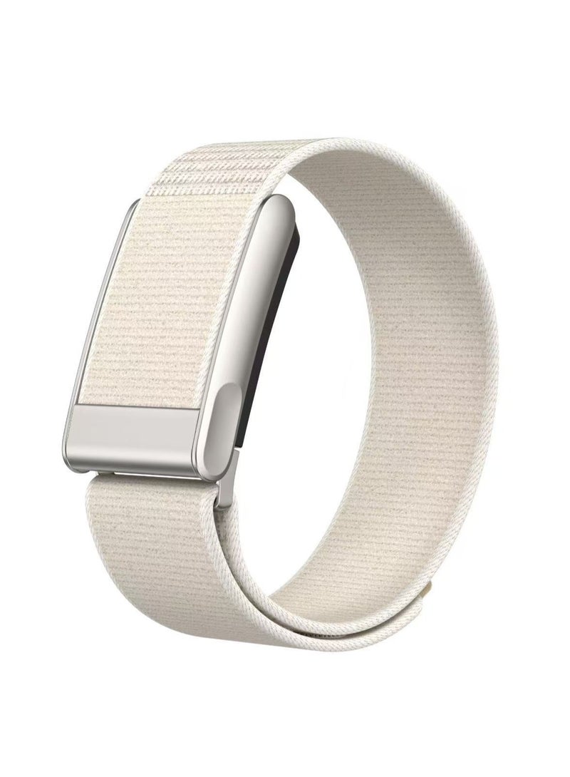 AJKMEN Breathable elastic nylon replacement strap, compatible with Whoop 5.0 Band Strap , super soft and sweat-resistant/lightweight, unisex sports loop strap with metal frame connector, ECG model. Starlight Color - Image 2