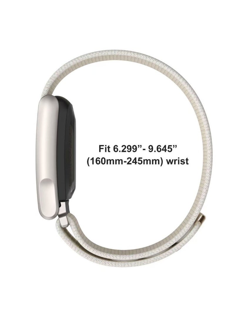 AJKMEN Breathable elastic nylon replacement strap, compatible with Whoop 5.0 Band Strap , super soft and sweat-resistant/lightweight, unisex sports loop strap with metal frame connector, ECG model. Starlight Color - Image 3
