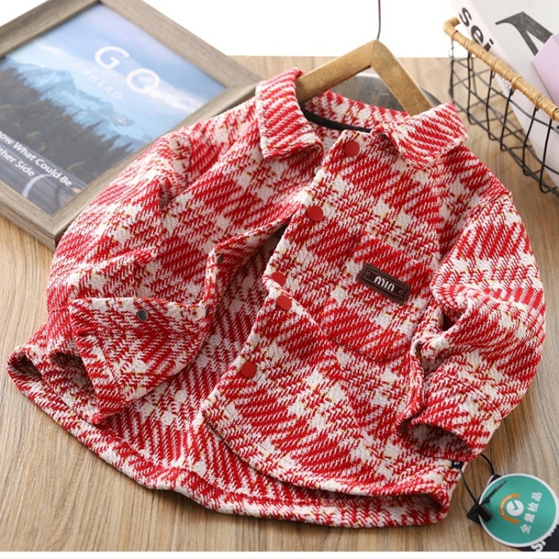 Boys' Plaid Shirt Spring Wear Children'S Thin Coat 2025 New Arrival Boys Fashionable Lapel Long Sleeve Shirt - Image 3