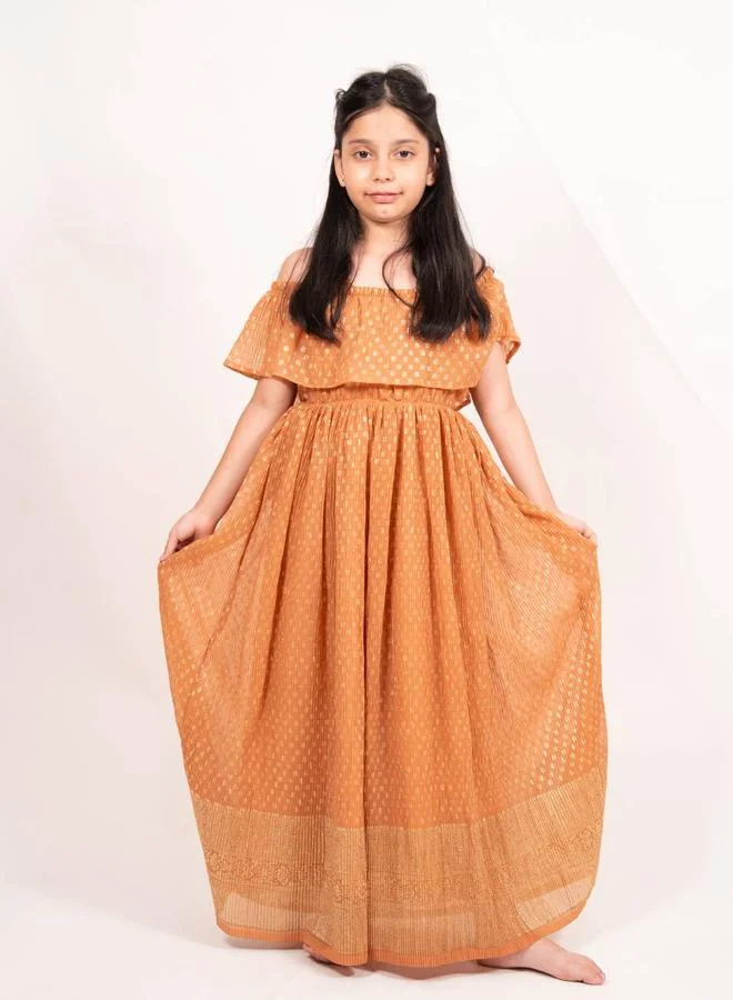 مايثيلي Maithili Printed A-Line Off Shoulder Maxi Dress