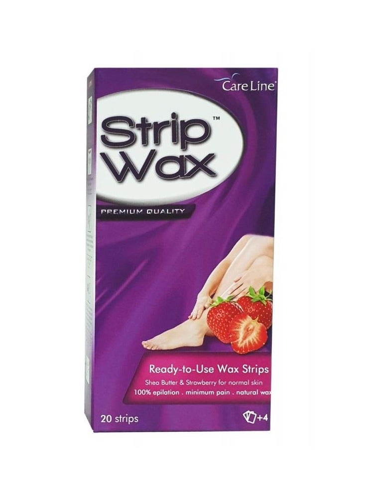 CARE LINE Strip Wax Shea Butter & Strawberry 20Strips