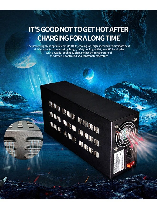 PADOM - Padom 60 Port Usb Charging Station with Smart Protection Multi-Port Usb Charger Wall Adapter with Power Cord for Iphone Ipad Samsung and so on - Image 1