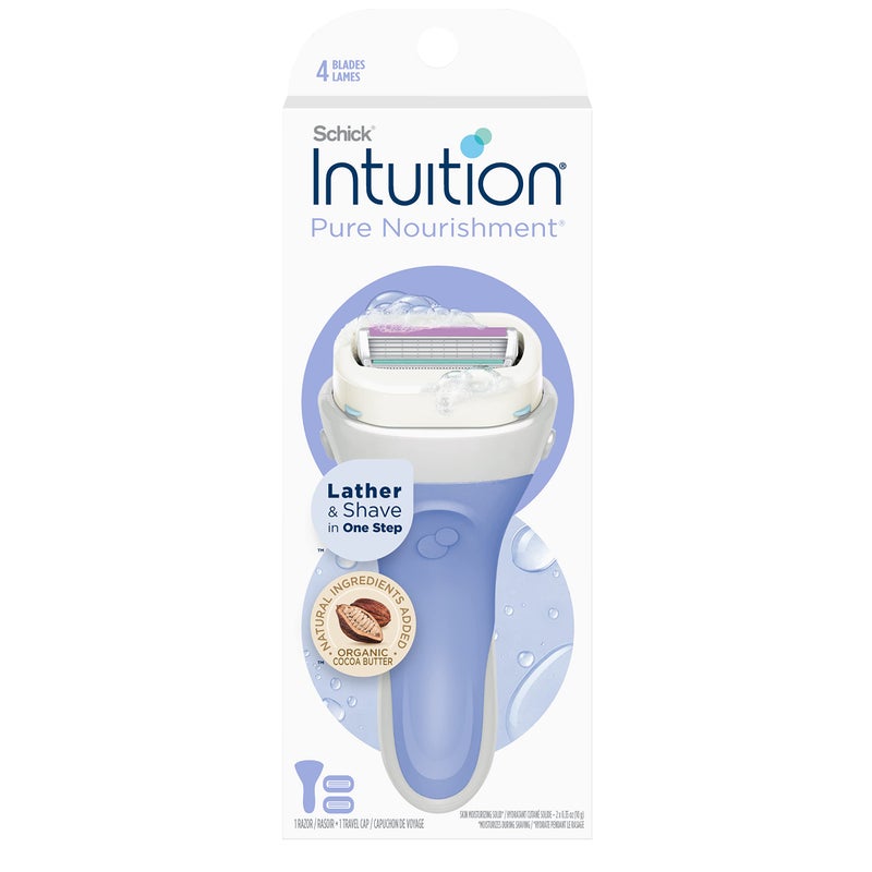 Schick Intuition Pure Nourishment Razor for Women with 2 Moisturising Razor Blade Refills with Coconut Milk and Almond Oil by Schick