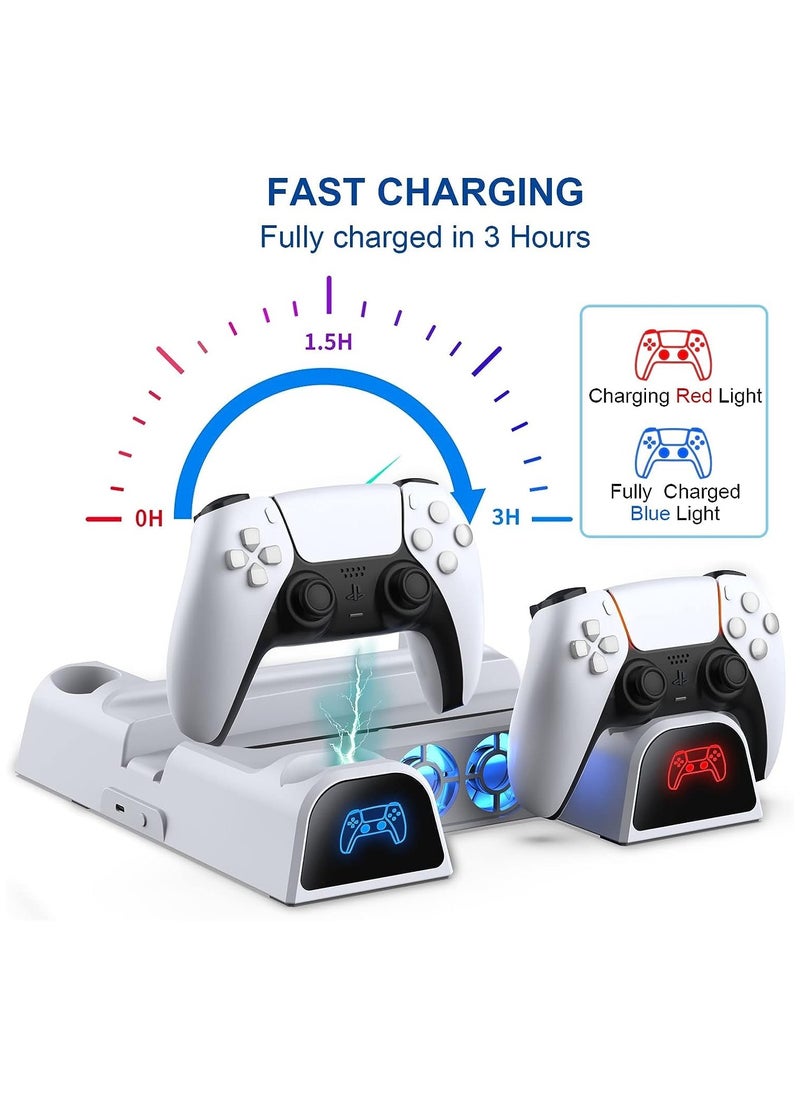 DOBE - PS5 Stand with Cooling Station, Controller Charging Station for Play station 5 Console Disc/Digital Edition, PS5 Accessories Vertical Stand with 3-Level Speeds Cooling Fan and 11 Games Organizer - Image 1