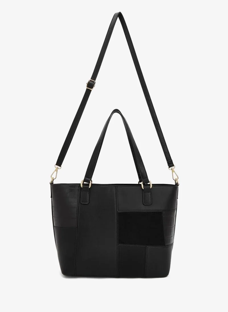 Flora Bella By Shoexpress Panelled Tote Bag With Detachable Strap