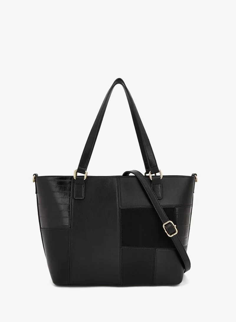 Panelled Tote Bag With Detachable Strap