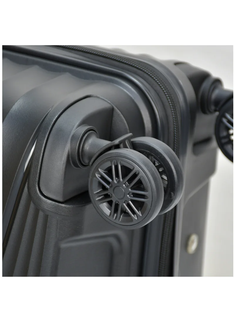 SENATOR Hard Case Trolley Luggage Set of 3 For Unisex Polypropylene Lightweight 4 Double Wheeled Suitcase With Built In TSA Type Lock Travel Bag KH1005 Black