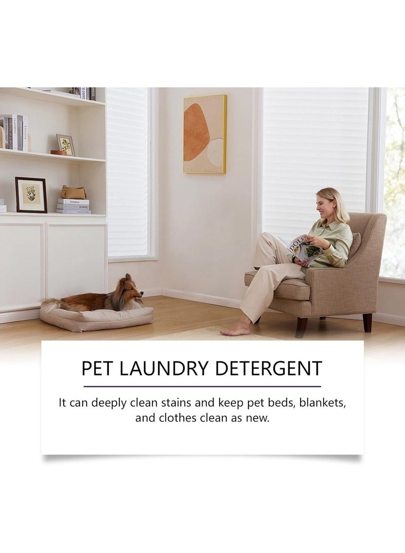 SYOSI Pet Stain & Odor Remover for Laundry, Hypoallergenic Pet Laundry Detergent for Dog Beds, Cat Pee, Dog Drool, Pet Urine, Smell & Stains, Non-Toxic Formula for Sensitive Pets & Families, Unscented (Clear) - Image 4