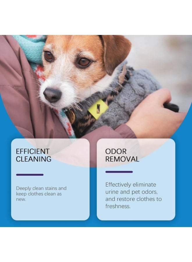 SYOSI Pet Stain & Odor Remover for Laundry, Hypoallergenic Pet Laundry Detergent for Dog Beds, Cat Pee, Dog Drool, Pet Urine, Smell & Stains, Non-Toxic Formula for Sensitive Pets & Families, Unscented (Clear) - Image 5