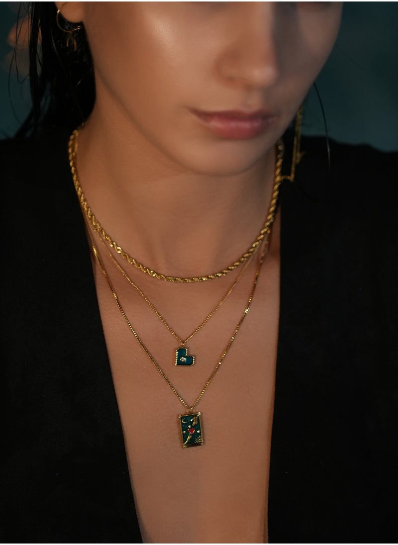Clé de Lune Heart of the Universe Vibrant Blue Double Layer Necklace  - Image 3