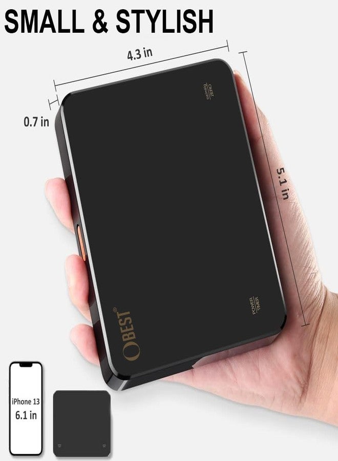 OBEST Mini Coffee Scale with Timer, Rechargeable Espresso Scale with Type-C, Travel Small Coffee Bean Scale with LED Display, Portable Digital Kitchen Scale, Pour Over Scale 3kg/0.1g Precision Black - Image 2