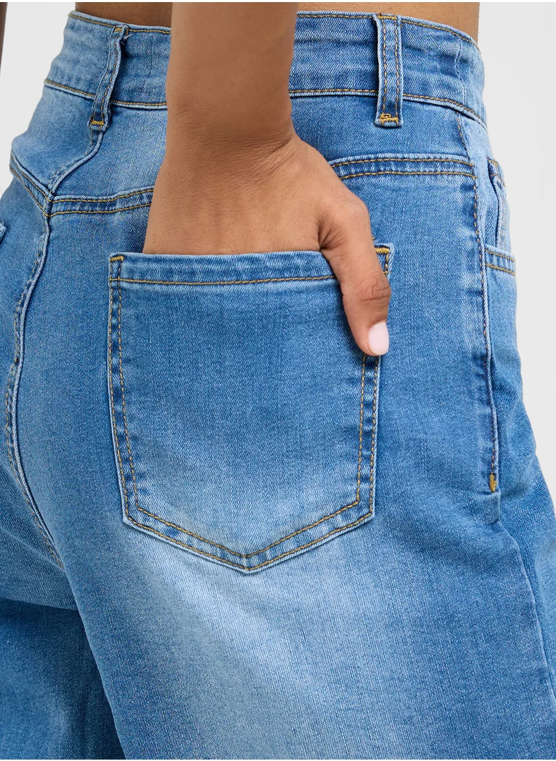 Ginger High Waist Straight Fit Jeans
