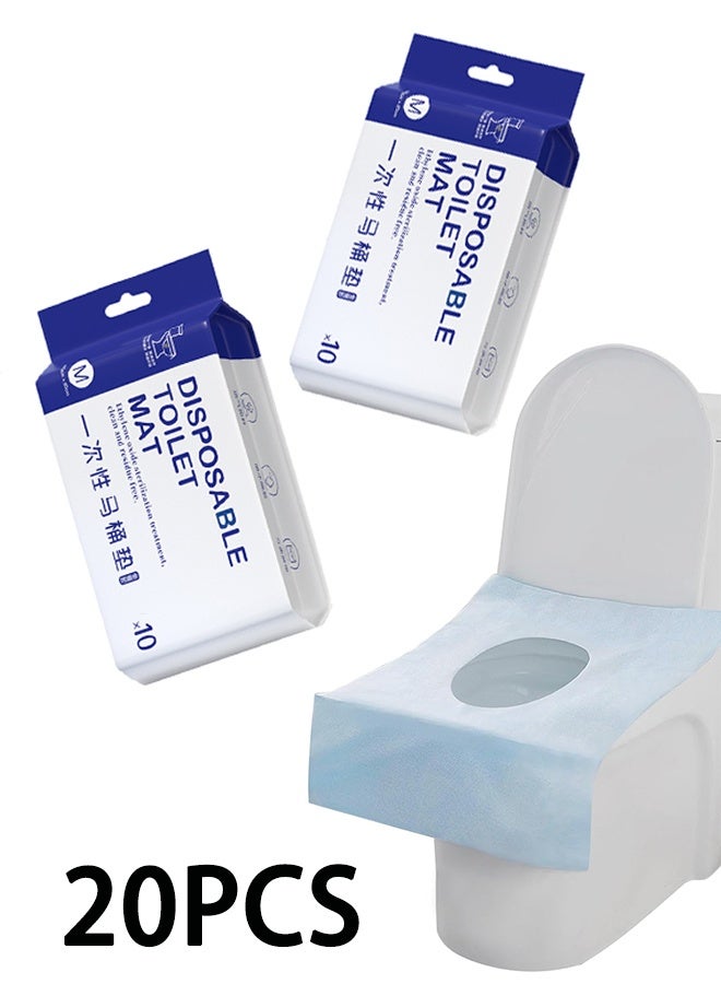 أغطية مقاعد المرحاض للاستخدام مرة واحدة، حزمة سفر 20 قطعة｜سريعة الاستخدام - بدون لاصق｜مقاومة للماء｜غطاء مقعد مرحاض XL قابل للتصرف للكبار والأطفال، فرديًا للحمامات العامة/الطائرات - Image 1