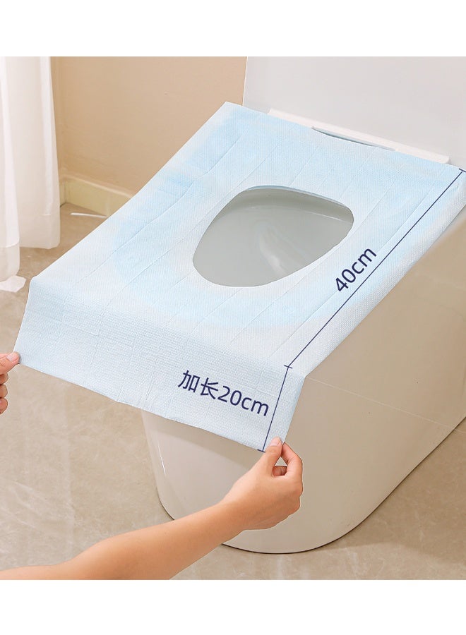 أغطية مقاعد المرحاض للاستخدام مرة واحدة، حزمة سفر 20 قطعة｜سريعة الاستخدام - بدون لاصق｜مقاومة للماء｜غطاء مقعد مرحاض XL قابل للتصرف للكبار والأطفال، فرديًا للحمامات العامة/الطائرات - Image 2