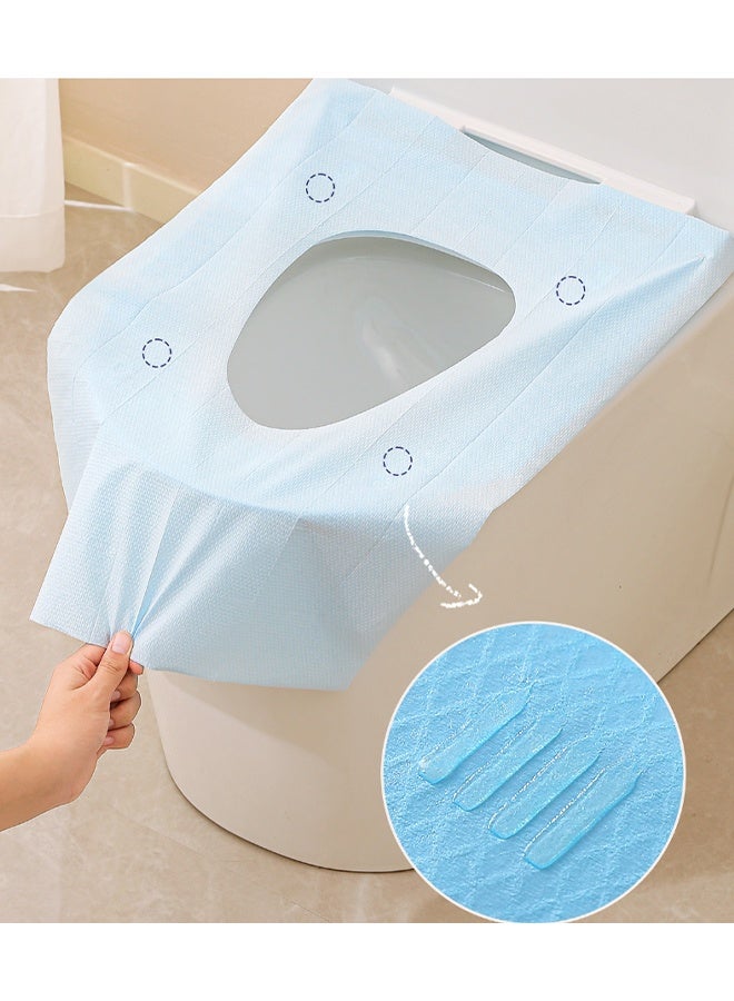 أغطية مقاعد المرحاض للاستخدام مرة واحدة، حزمة سفر 20 قطعة｜سريعة الاستخدام - بدون لاصق｜مقاومة للماء｜غطاء مقعد مرحاض XL قابل للتصرف للكبار والأطفال، فرديًا للحمامات العامة/الطائرات - Image 3