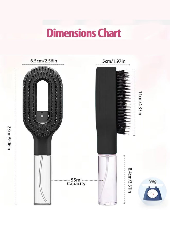 2-in-1 Multi-functional Spray Bottle Comb Anti-static wet Dry Scalp Massage Bristle Comb,Salon Fluffy Modeling Comb - Image 3