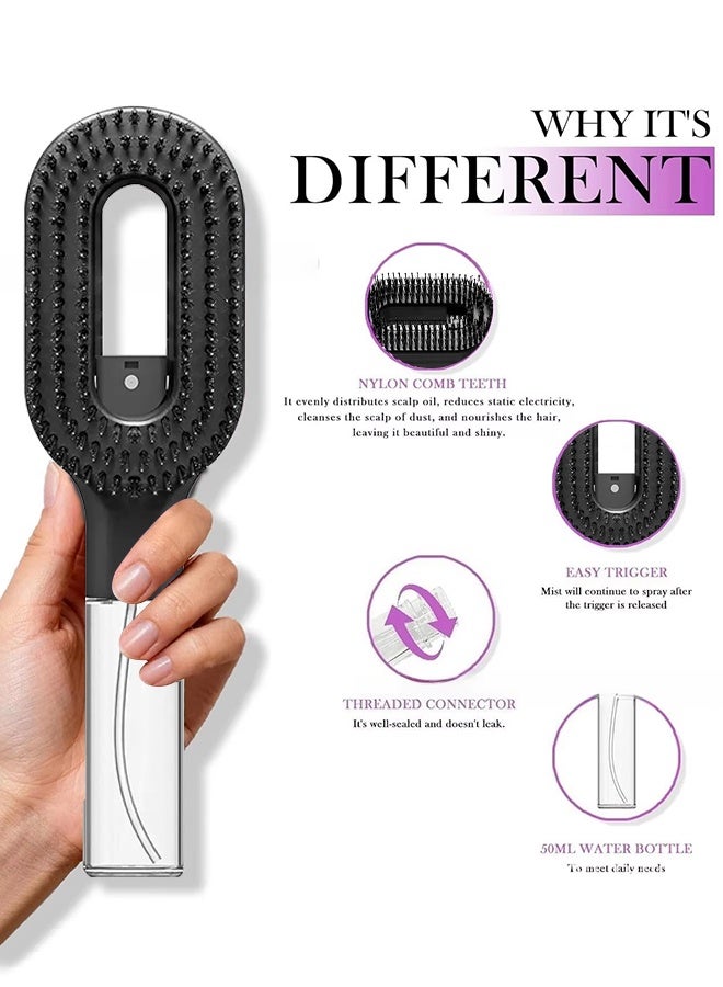 2-in-1 Multi-functional Spray Bottle Comb Anti-static wet Dry Scalp Massage Bristle Comb,Salon Fluffy Modeling Comb - Image 5