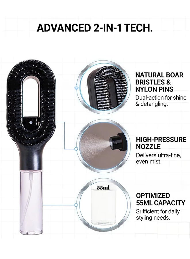 2-in-1 Multi-functional Spray Bottle Comb Anti-static wet Dry Scalp Massage Bristle Comb,Salon Fluffy Modeling Comb - Image 4