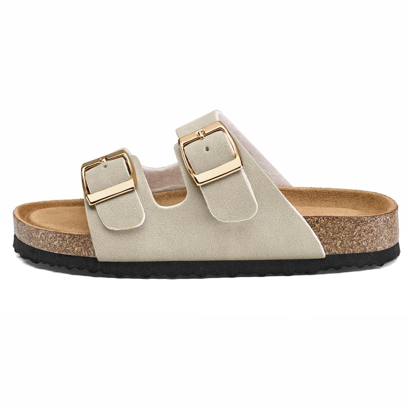 K KomForme Kids Sandals Boys Girls Slide Cork Footbed Slipper with Adjustable Straps for Little Kid/Big Kid - Image 4