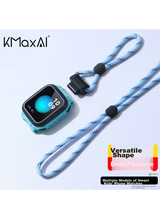 Kmaxai Lanyard Compatible With Xiaotianai Children's Smarch Z9/z6s/z7s/q2a/q1r/d3/y05 Dopamine Neck Strap Watch Band, Braided Single Loop Chain, Blue - Image 1