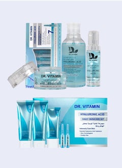 Dr.vitamin Daily care set with hyaluronic acid. Dr. Vitamin Blue set, the perfect set for anyone seeking fresh, radiant and healthy skin. To improve skin health  - Image 1