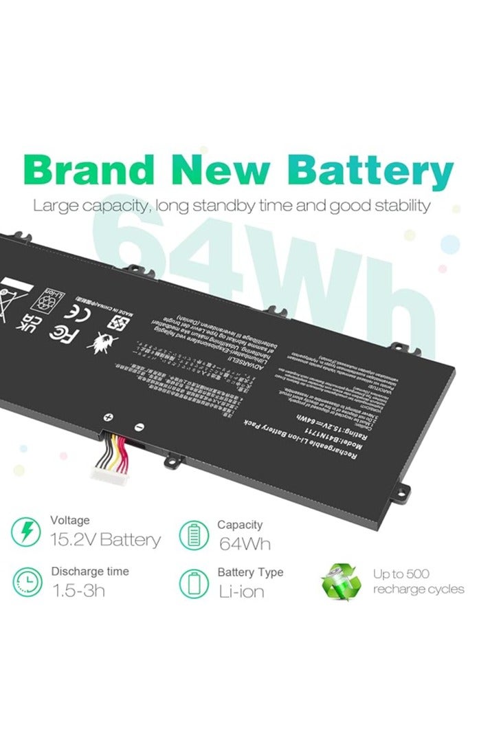 Terabyte Replacement 15.2V/64Wh B41N1711 Laptop Battery for Asus FX503VM FX63VD FX63VM GL703GE-ES73 GL703VD-1A Series, ROG Strix GL503 GL503VD GL503VM GL703VD GL703VM GL703VM ZX63V Series Series - Image 2