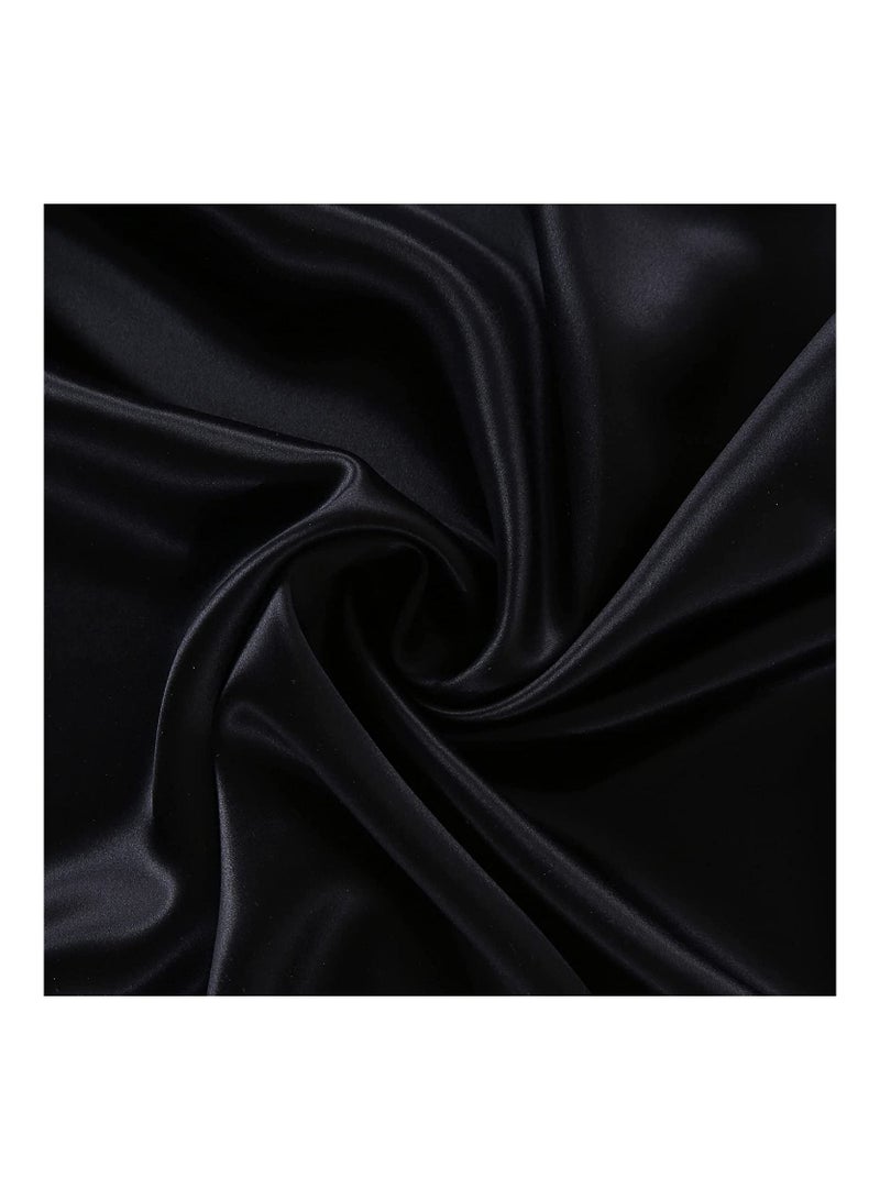 ORiTi Pure Mulberry Silk Scrunchies - Set of 3 (Black, Champagne, Blush) - 19 Momme Hair Tie Elastic - Anti Crease Anti Frizz Anti Breakage - Soft Ponytail holder for Women - Image 4