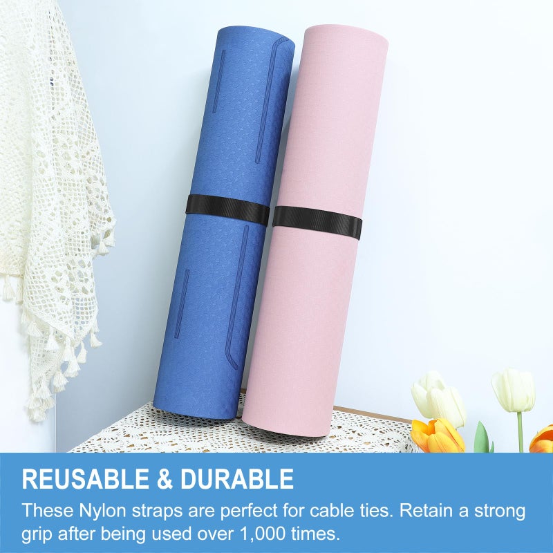 QTBLY 1in x 24ft | Hook and Loop Straps Heavy Duty | Double Sided Self-Gripping Strips | Reusable Multi-Purpose Wrap Roll for Home, Office, Data Center, and More - Image 5