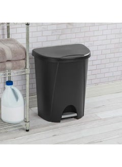 Sterilite Elegant and Modern Design BPA-Free Plastic StepOn Wastebasket Black 25 L 10949004  - Image 4