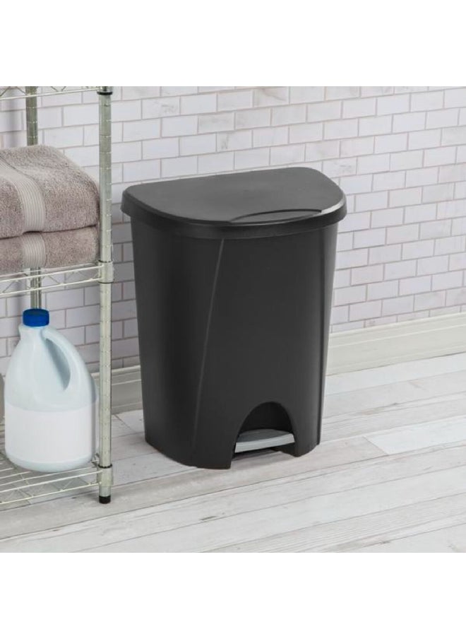 Sterilite Elegant and Modern Design BPA-Free Plastic StepOn Wastebasket Black 25 L 10949004  - Image 4