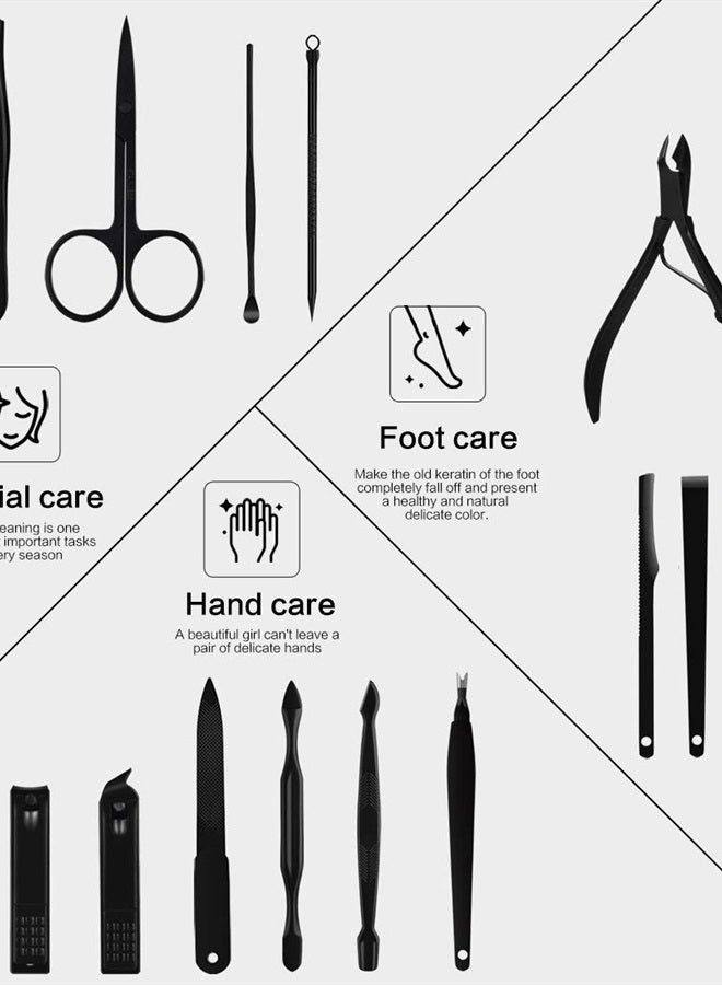 QLNE Nail Clippers Sets High Precisio Stainless Steel Nail Cutter Pedicure Kit Nail File Sharp Nail Scissors and Clipper Manicure Pedicure Kit Fingernails & Toenails with Portable stylish case (Red) - Image 2