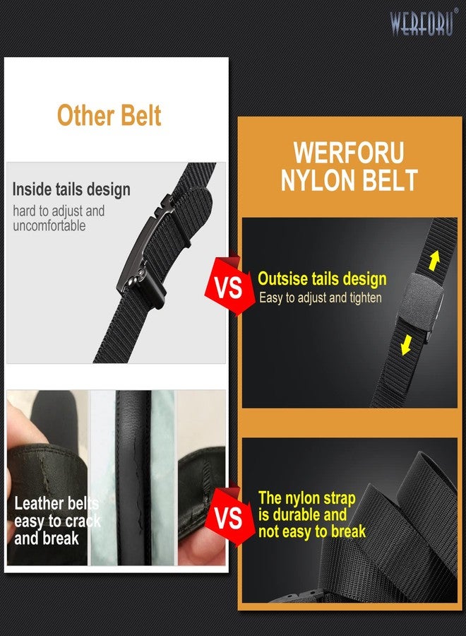 WERFORU Nylon Belt for Men 3 Pack Military Tactical Belt Canvas Outdoor Web Belt with Plastic Buckle - Image 2