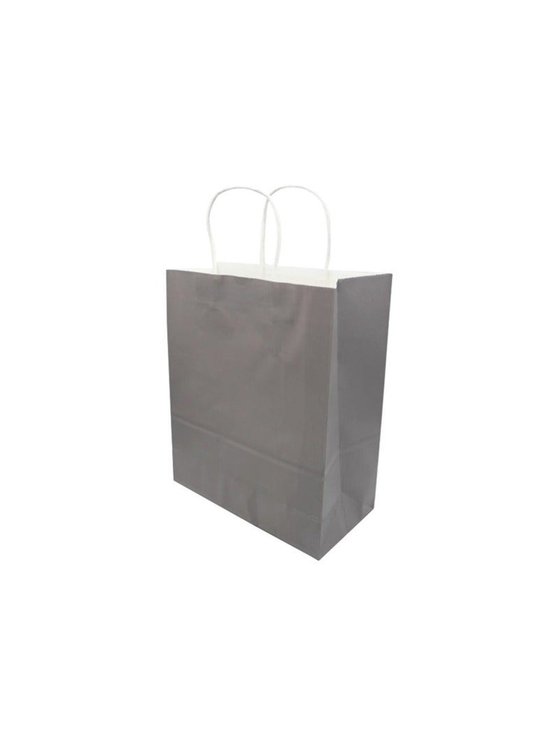 AL QADAH Paper Gift Bag 10Pcs Pkt 12x6x15Cm Gray Color  - Image 1