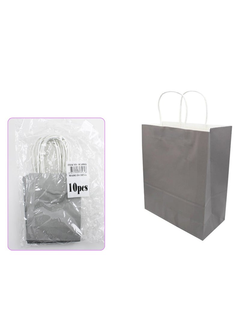 AL QADAH Paper Gift Bag 10Pcs Pkt 12x6x15Cm Gray Color  - Image 2