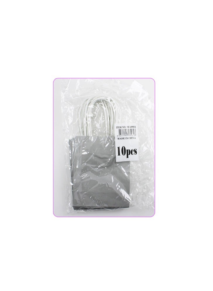 AL QADAH Paper Gift Bag 10Pcs Pkt 12x6x15Cm Gray Color  - Image 3