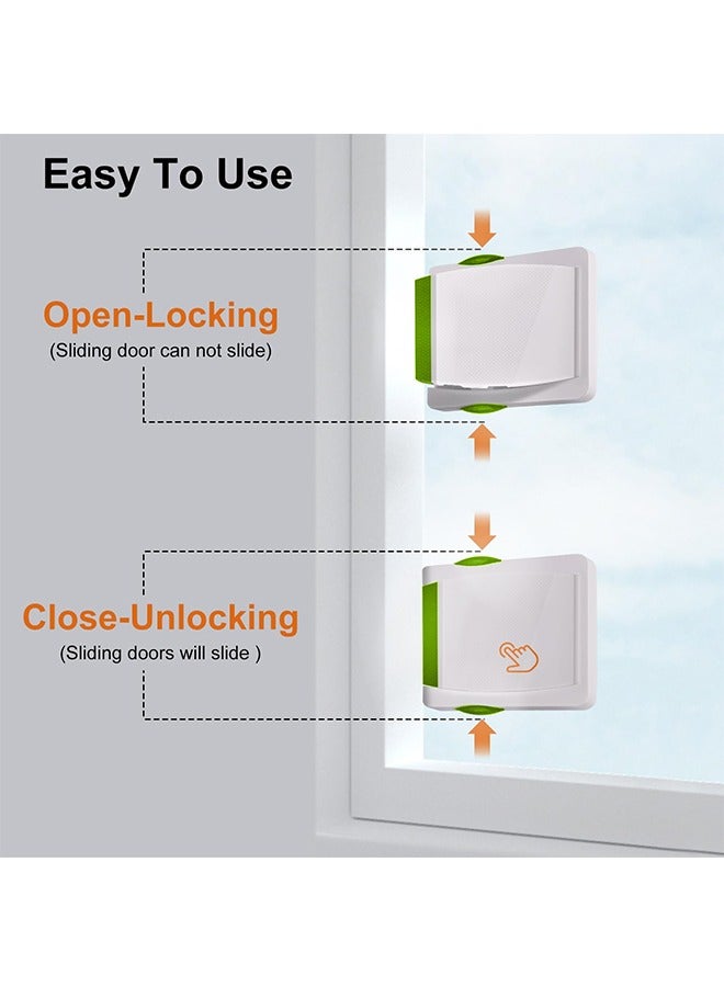 4Pcs Sliding Glass Door Lock, Sliding Door Lock for Child Safety, Window Locks for Vertical Sliding Windows, Baby Safety Slide Window Locks for Kids Proof Patio Closet Doors No Drilling Tools Needed - Image 3