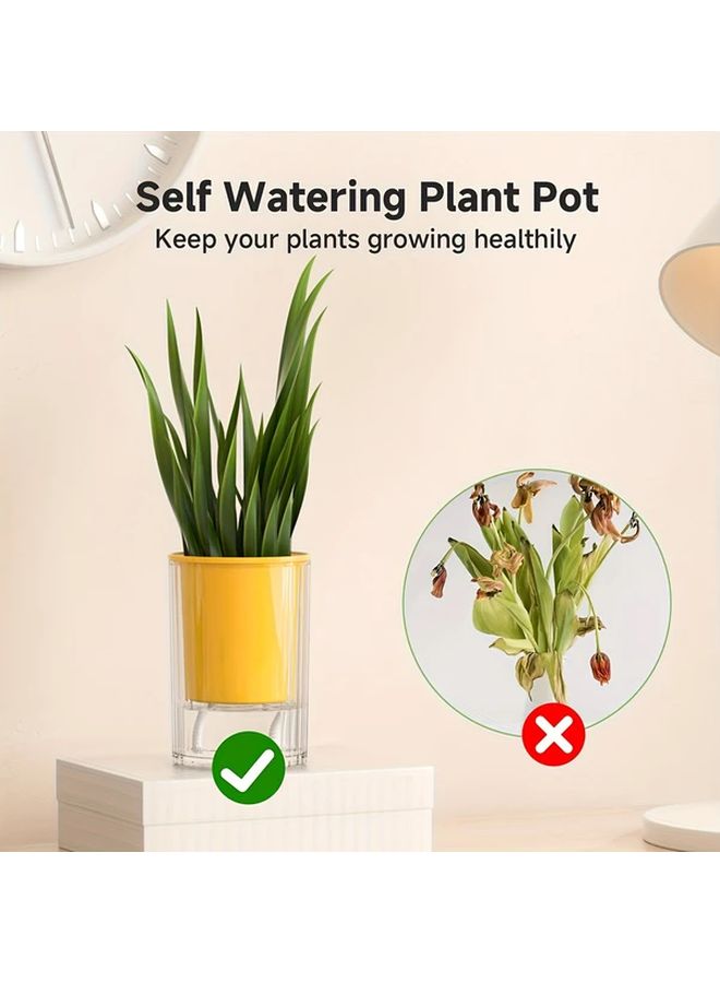 2pcs Small Hydroponic Water Plant Vase Desktop Pot 1pc White 1pc Green - Image 4